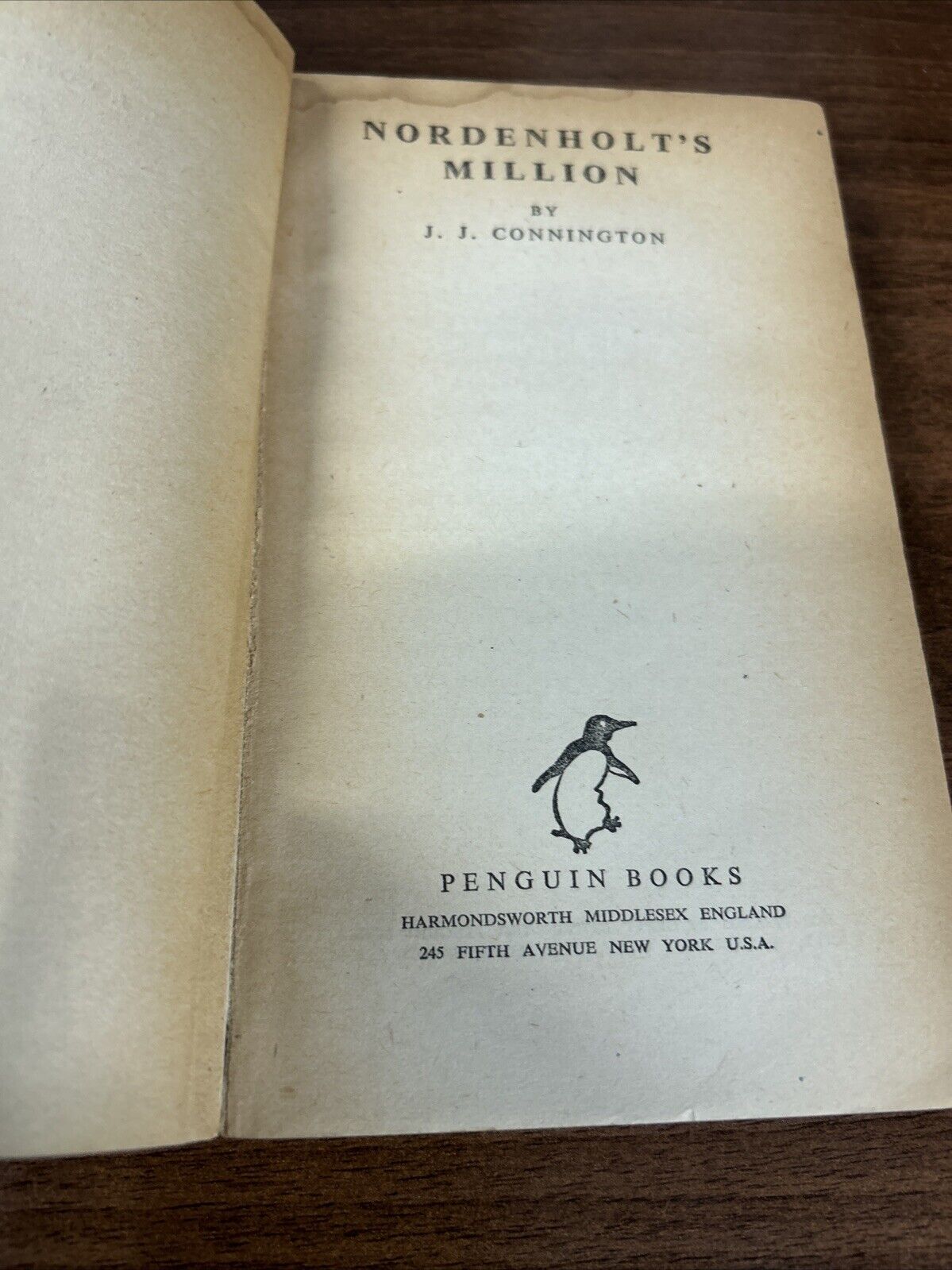 NORDENHOLTS MILLION J J Connington Penguin Books No 582 1946 First Edition