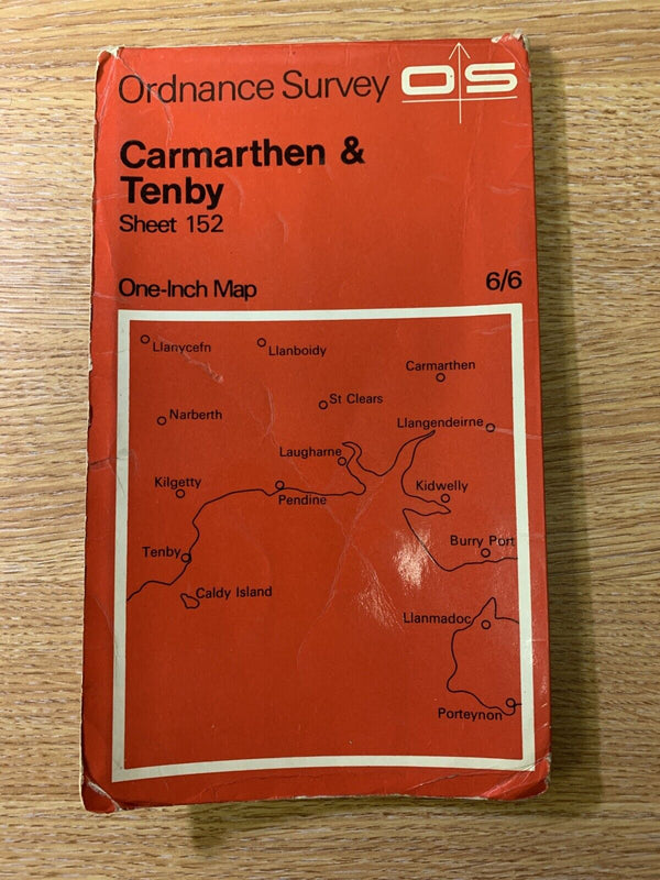 Carmarthen & Tenby South Wales -  Ordnance Survey Map One Inch 1966 Sheet 152