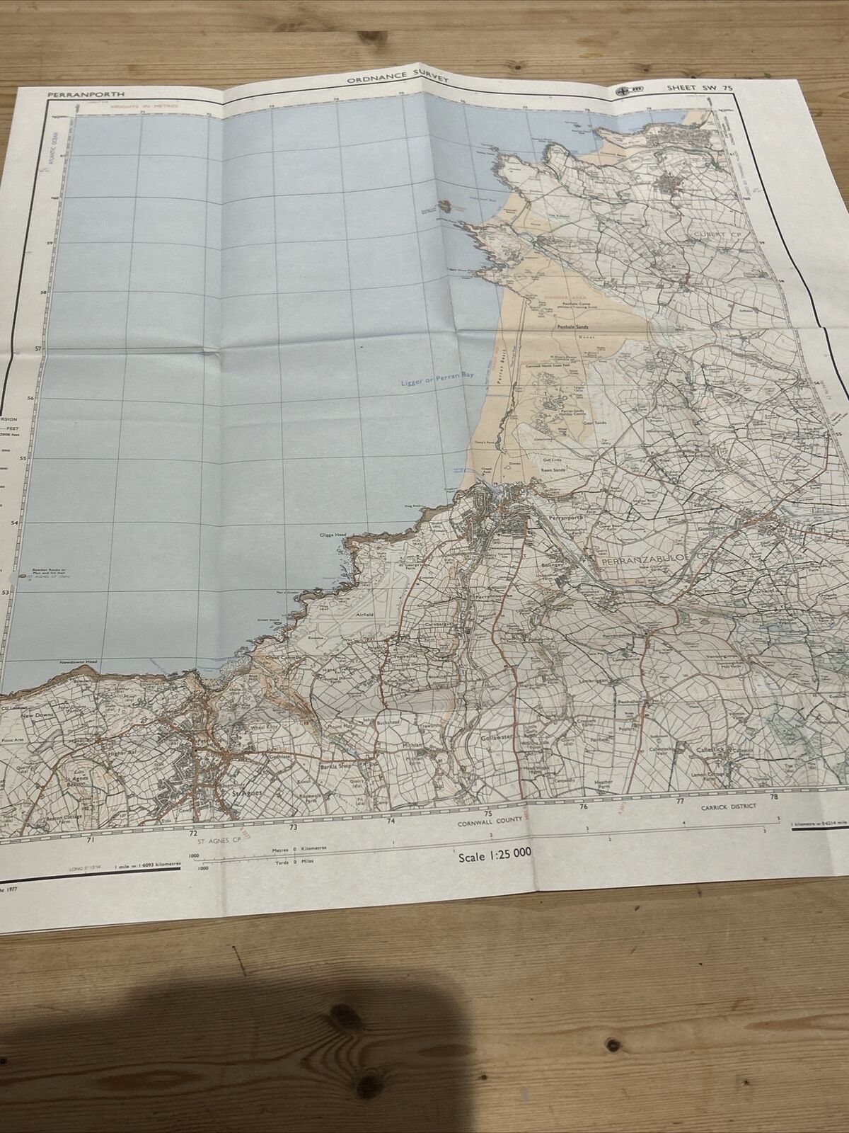 PERRANPORTH  Pathfinder Ordnance Survey SW75 1:25,000 1977 Crantock Goonhavern
