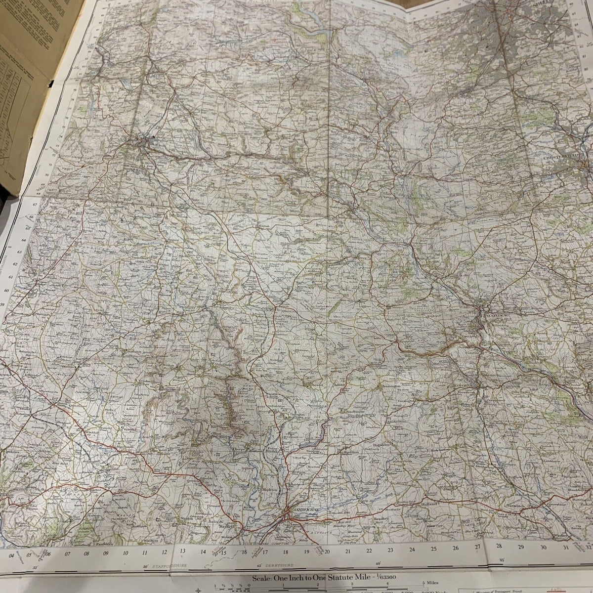 BUXTON & MATLOCK Seventh Ser Cloth Ordnance Survey Map One Inch 1953 Sheet 111