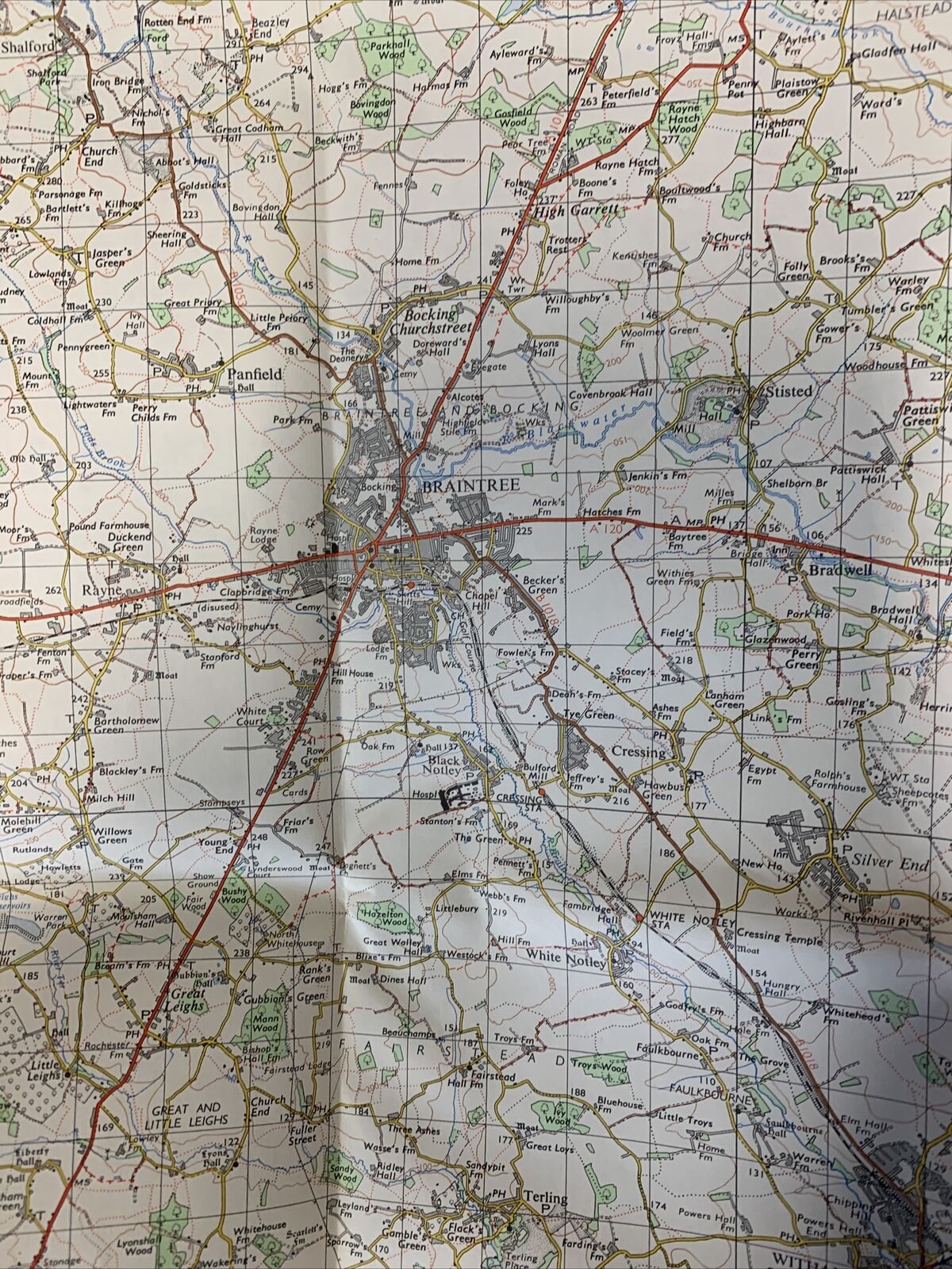 COLCHESTER Essex Ordnance Survey Map One Inch 1969 Print Sheet 149 Braintree