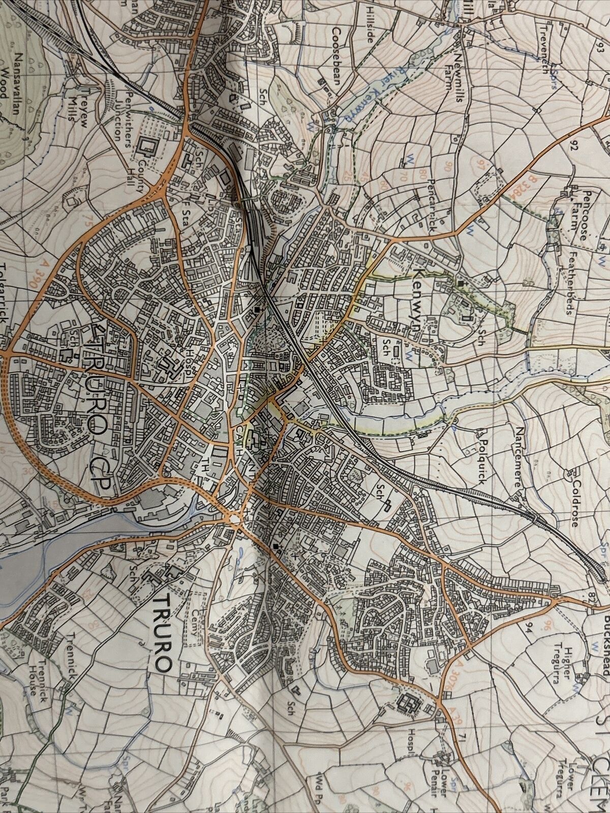 TRURO Pathfinder Ordnance Survey SW74/84 1:25,000 1977 Probus Chacewater