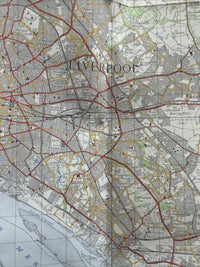 LIVERPOOL Ordnance Survey One Inch Map Sheet 100 Good Condition 1966 Wirral