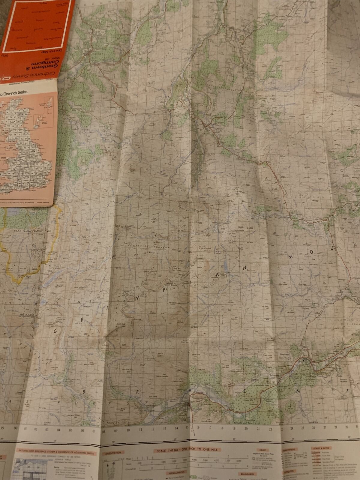 Grantown & Cairngorm No 38 1971 Revision  Ordnance Survey One Inch Map