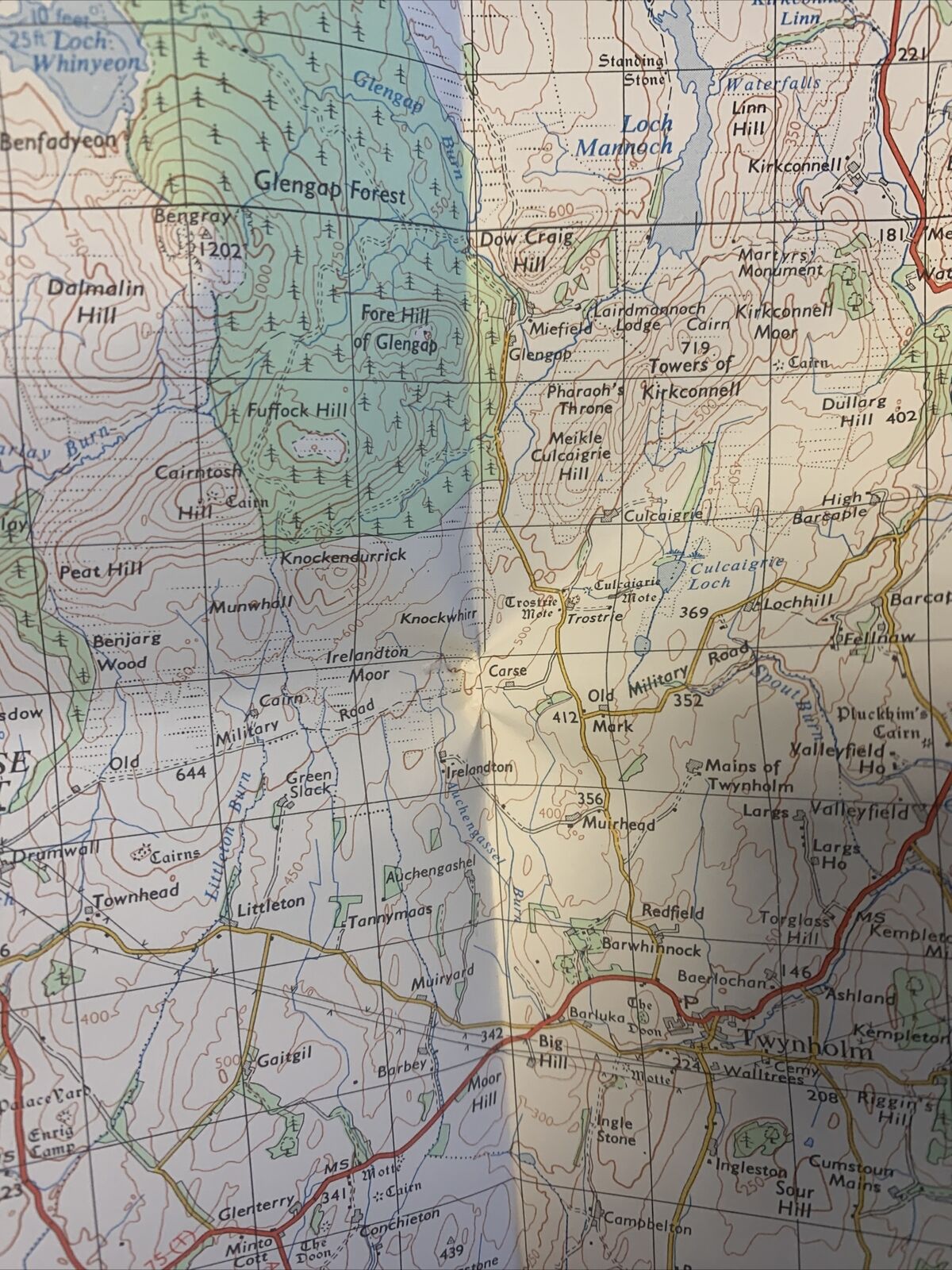 New Galloway Ordnance Survey One Inch Map Sheet 73 1965 Wigtown Glenkens