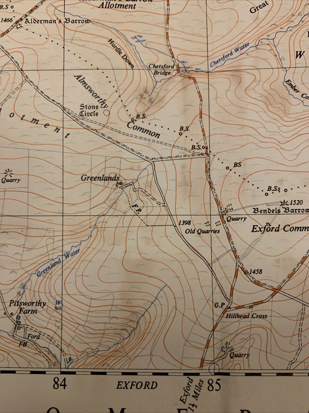 Porlock Somerset Ordnance Survey 2 And A Half Inch Map 1:25000 - 1962 Sheet SS84