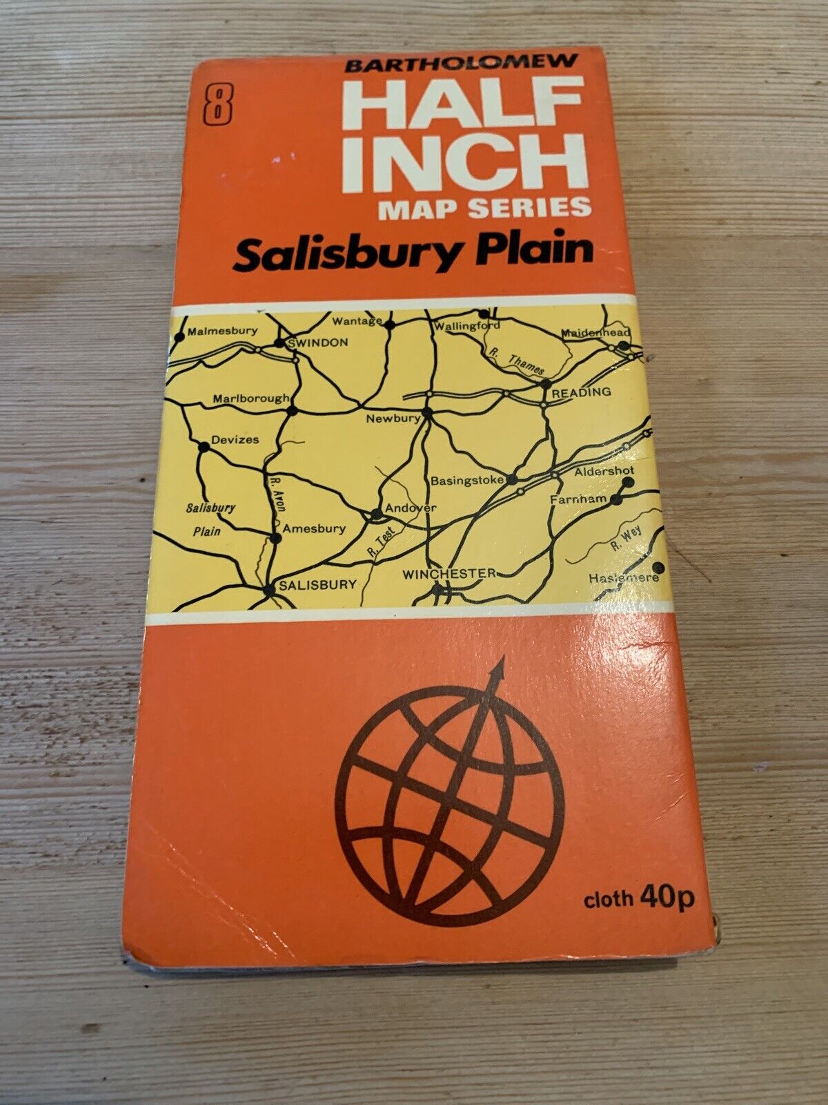 Bartholomew Map 1968 Half Inch Cloth No 8 SALISBURY PLAIN Winchester Reading