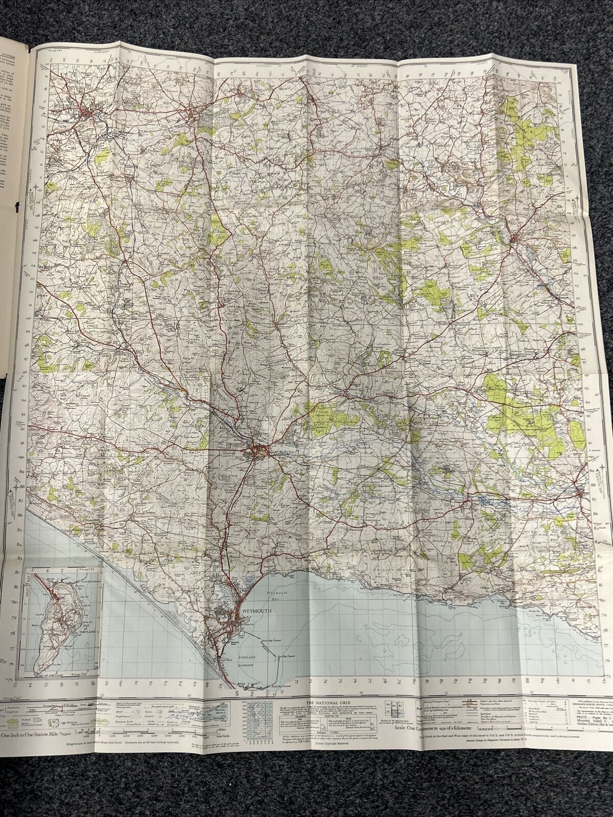 DORCHESTER Ordnance Survey Paper Sixth Series 1945 Sheet 178 One Inch