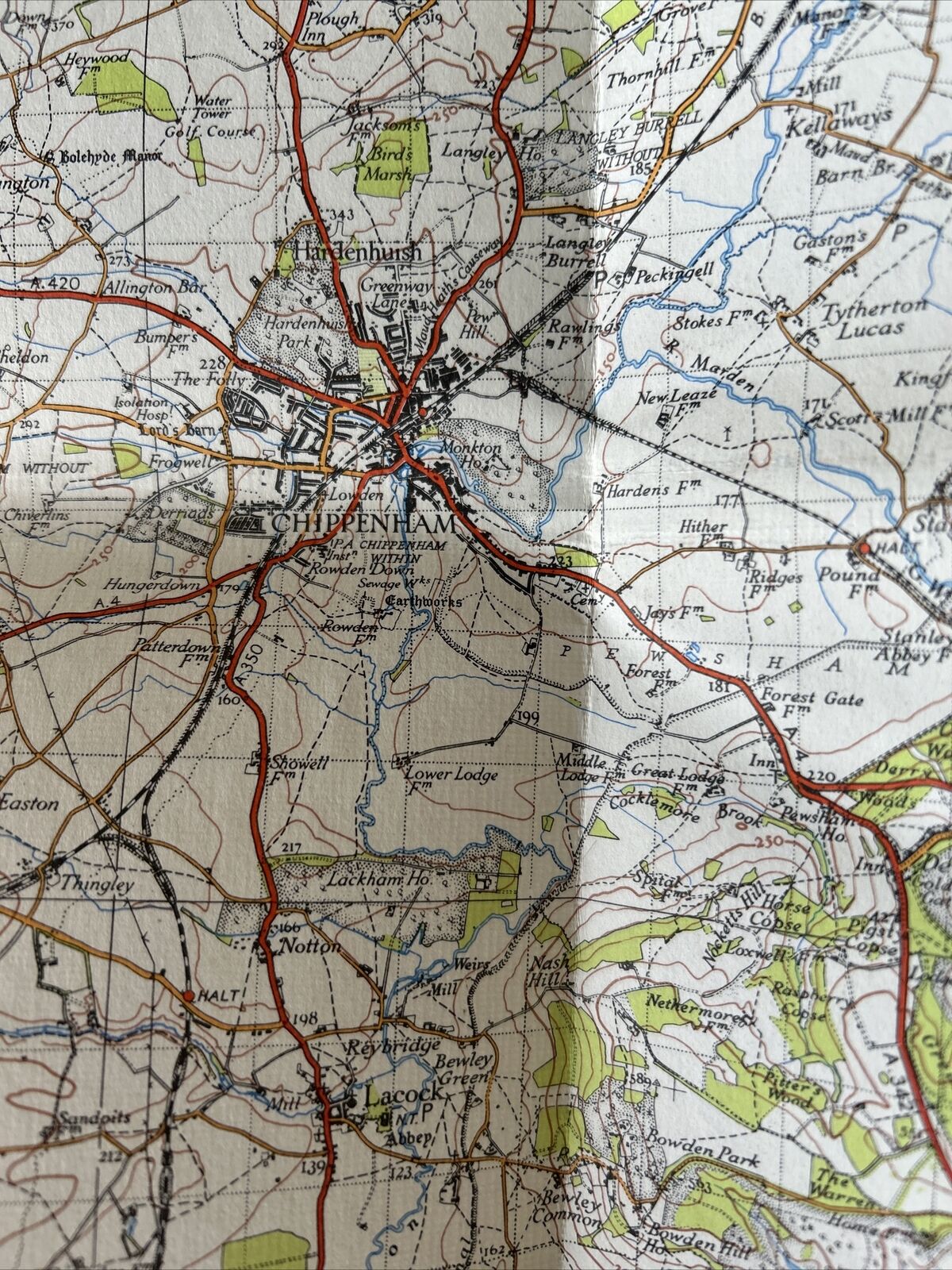 SWINDON Ordnance Survey Cloth One Inch Map 1940 Sixth Edition Sheet 157 Lechlade