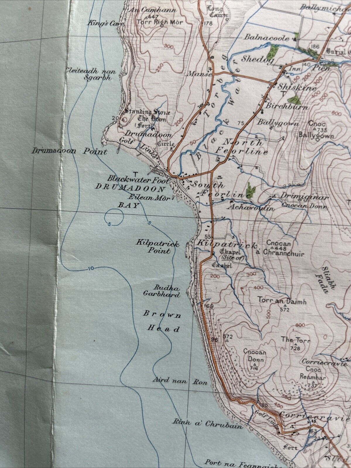 ISLAND OF ARRAN Ordnance Survey One Inch CLOTH Sheet 77 Popular Edition 1926