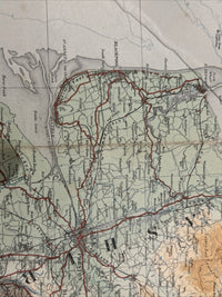 ENGLAND NORTH WEST Ordnance Survey Cloth Quarter Inch Map 1921 Sheet 2 Third Ed