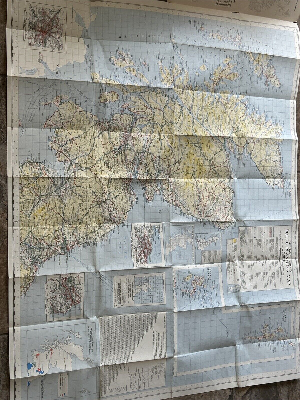 1968 Ordnance Survey Map ROUTE  PLANNING MAP NORTH Ten Miles To Inch Scotland