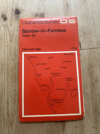 BARROW IN FURNESS Ordnance Survey One Inch Map Sheet 88 Good Condition 1965