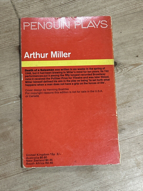 DEATH OF A SALESMAN, Arthur Miller, Penguin Plays 1969 PL28