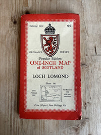 LOCH LOMOND Scotland Ordnance Survey One Inch Sheet 66 Popular Ed 1945 Dumbarton