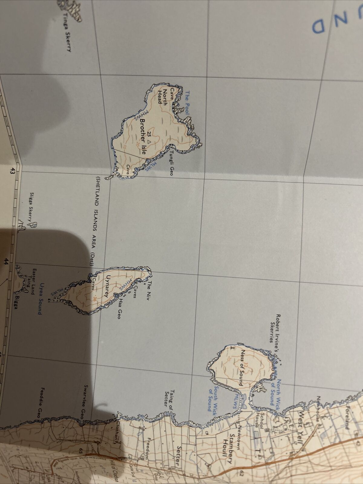 OTTERSWICK Ordnance Survey Second Series 1:25,000 Map HU48/58 1976 Shetland