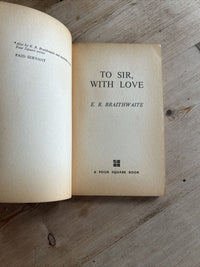 TO SIR, WITH LOVE E R Braithwaite 1967 Four Square Paperback Sidney Poitier Film