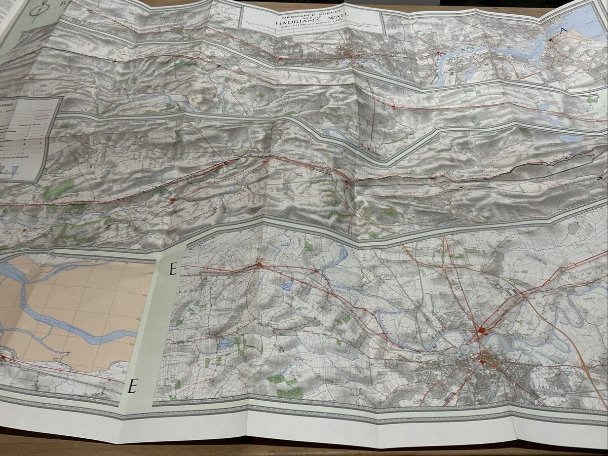 HADRIANS WALL Ordnance Survey 2 Inch To Mile Map 1972 Carlisle Newcastle