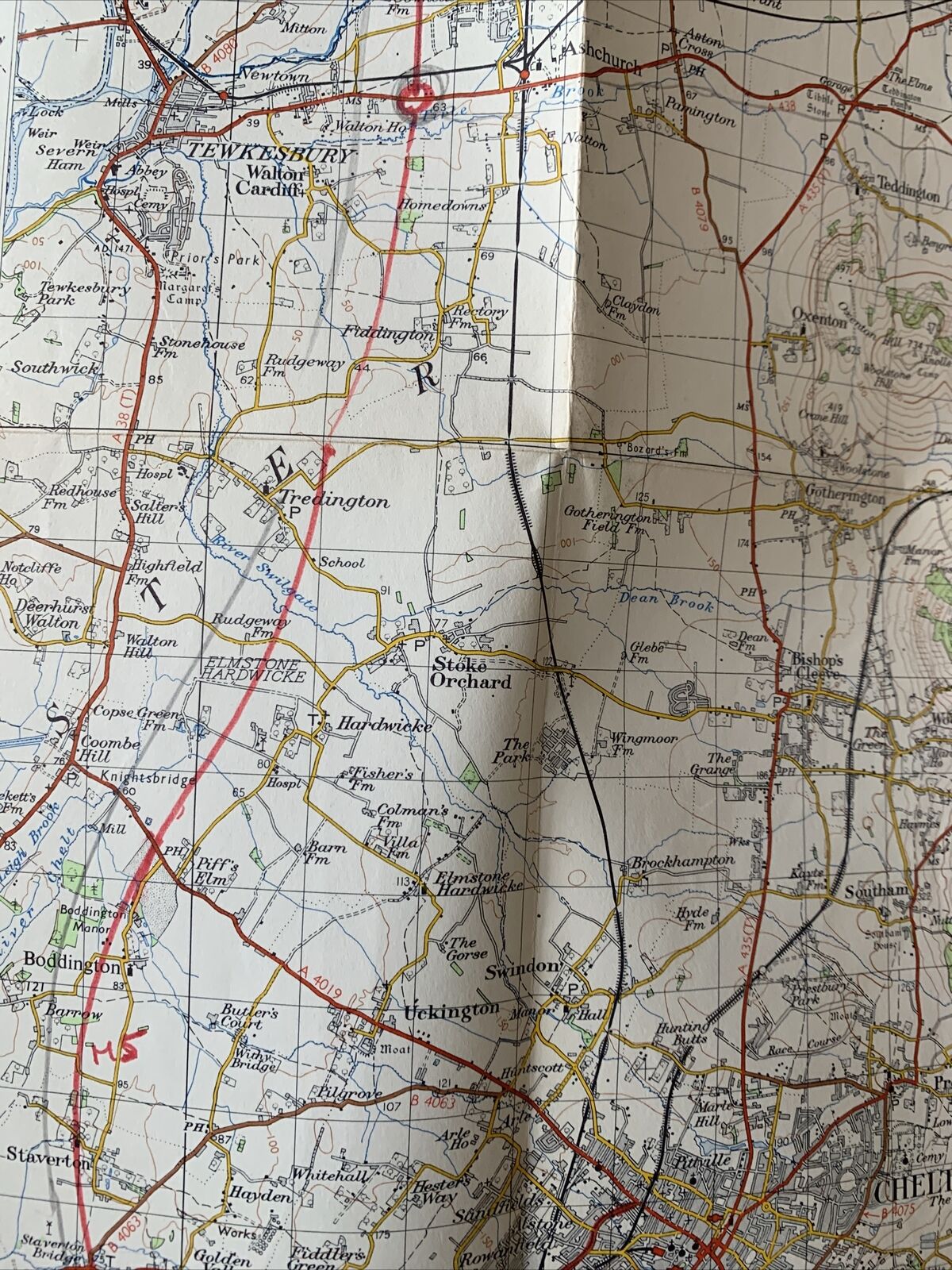 Cheltenham & Evesham 1953 Edition 1962 Print Ordnance Survey One Inch Map No 144