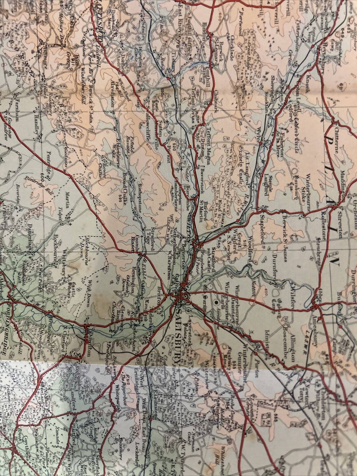 ENGLAND SOUTH Ordnance Survey Cloth Quarter Inch Map 1919 Sheet 11 Southampton