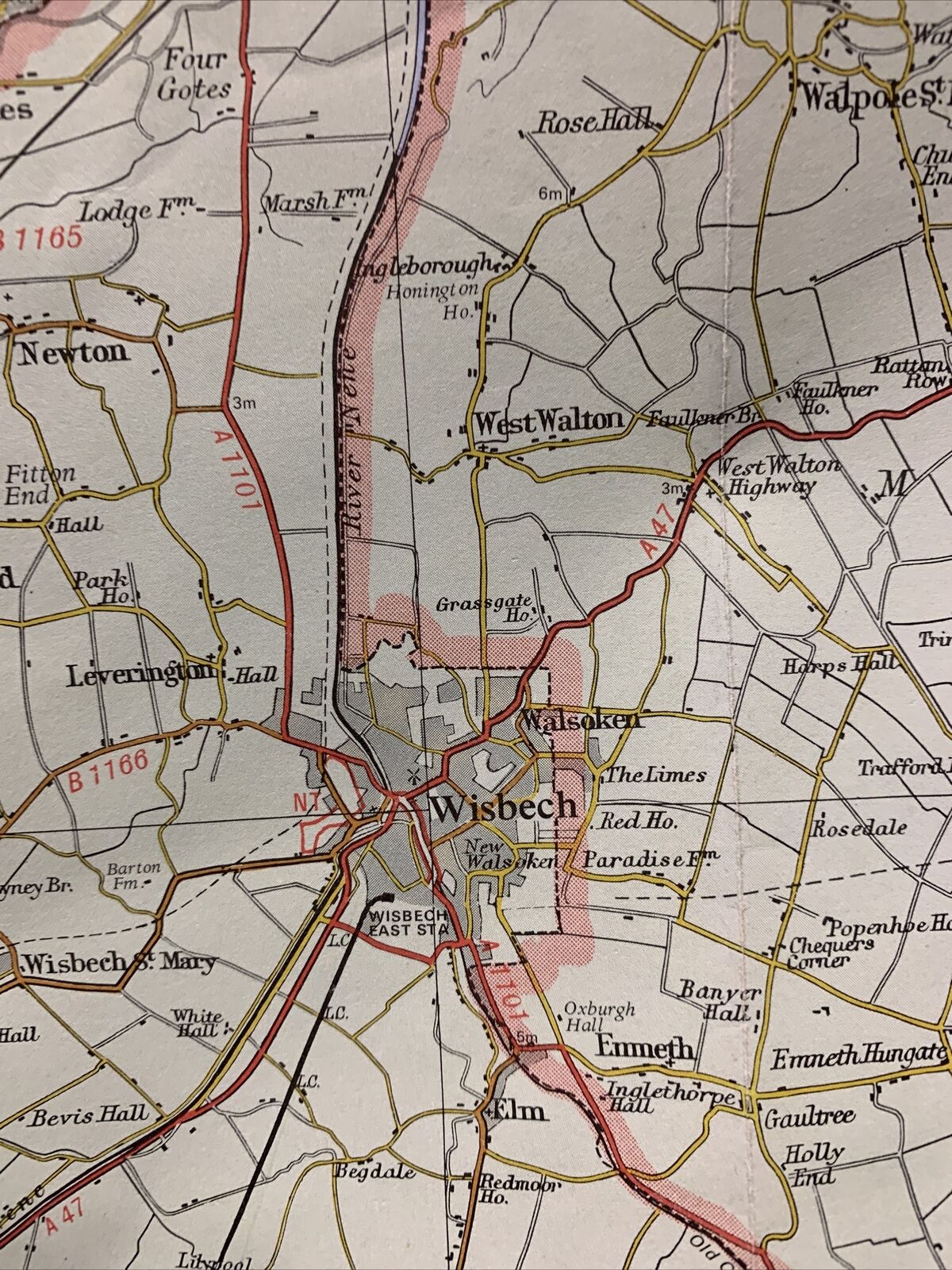 FENLAND The Wash Stamford - Bartholomew National Map Series No 25 1976