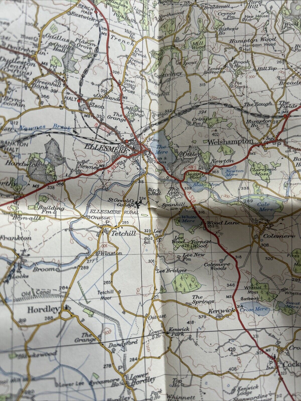 SHREWSBURY Ordnance Survey Seventh Series One inch 1961 Sheet 118 Whitchurch