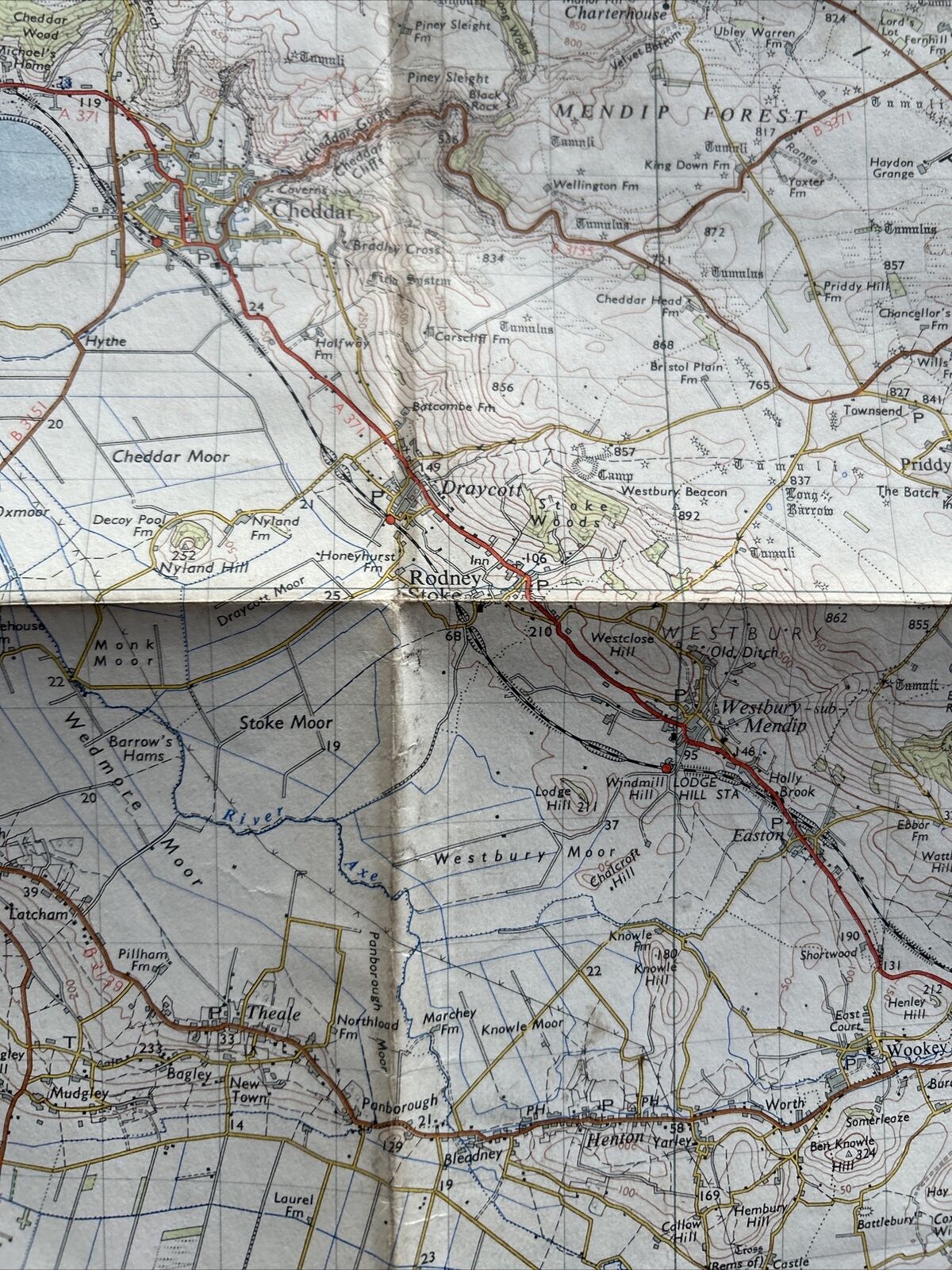 WESTON SUPER MERE Ordnance Survey Seventh Series Paper One In Map Sheet 165 1958