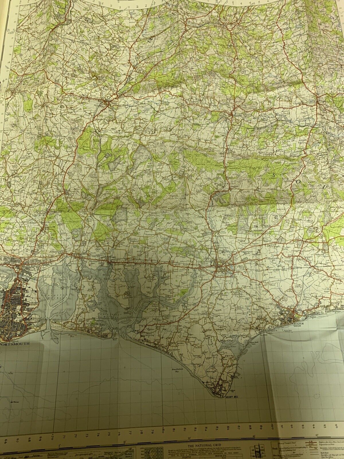 Chichester Ordnance Survey One Inch Sheet 181 1947 CLOTH Portsmouth Bognor Reg