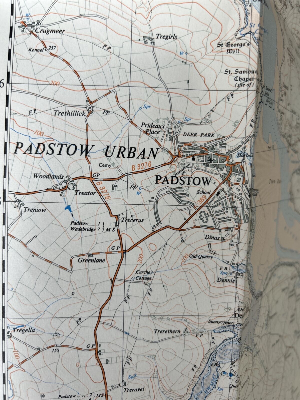 PADSTOW Cornwall Ordnance Survey Sheet SW97 Two & Half Inch MAP 1964 Wadebridge