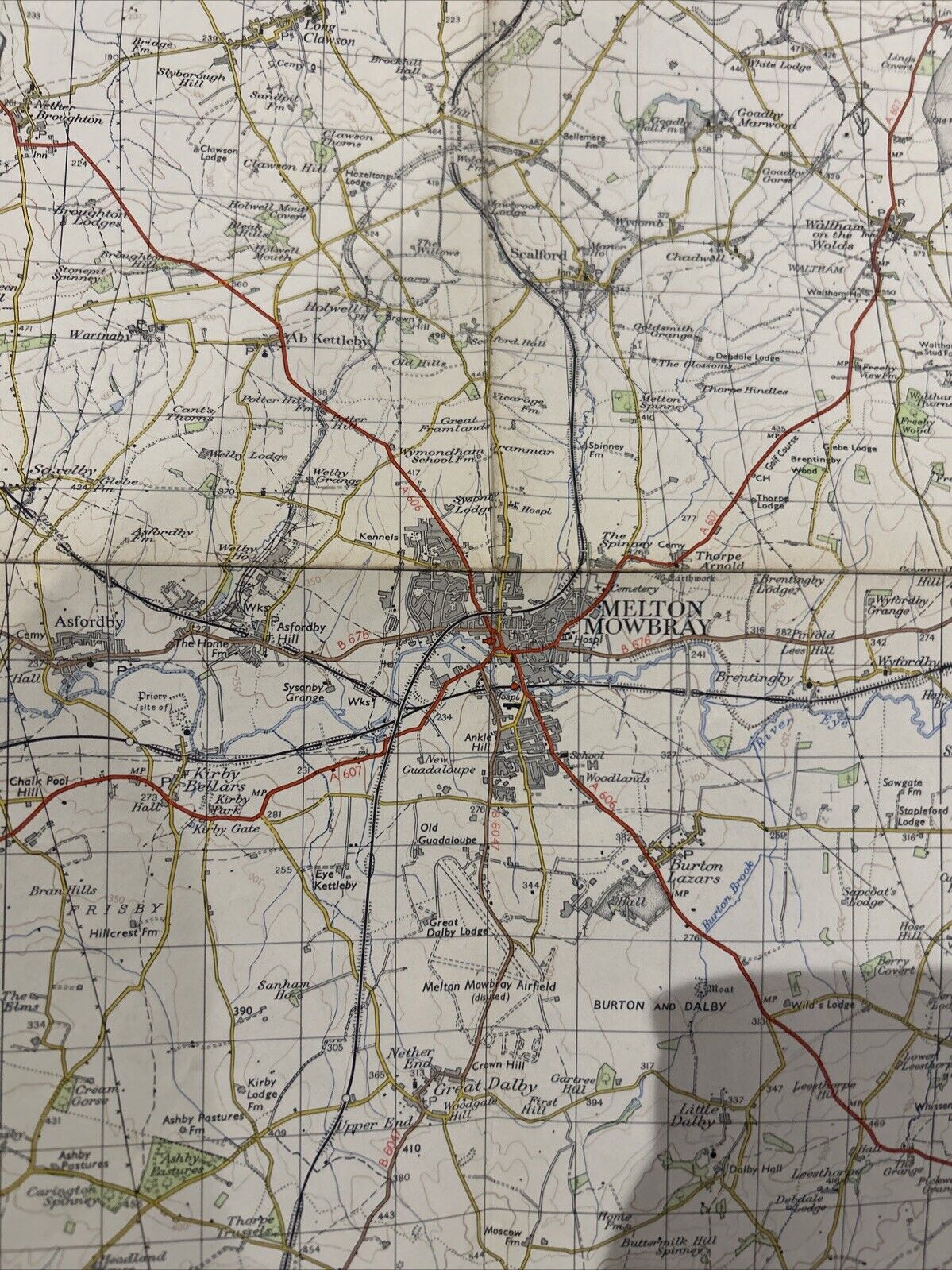 MELTON MOWBRAY Ordnance Survey Seventh Series Paper One inch 1966 Sheet 122