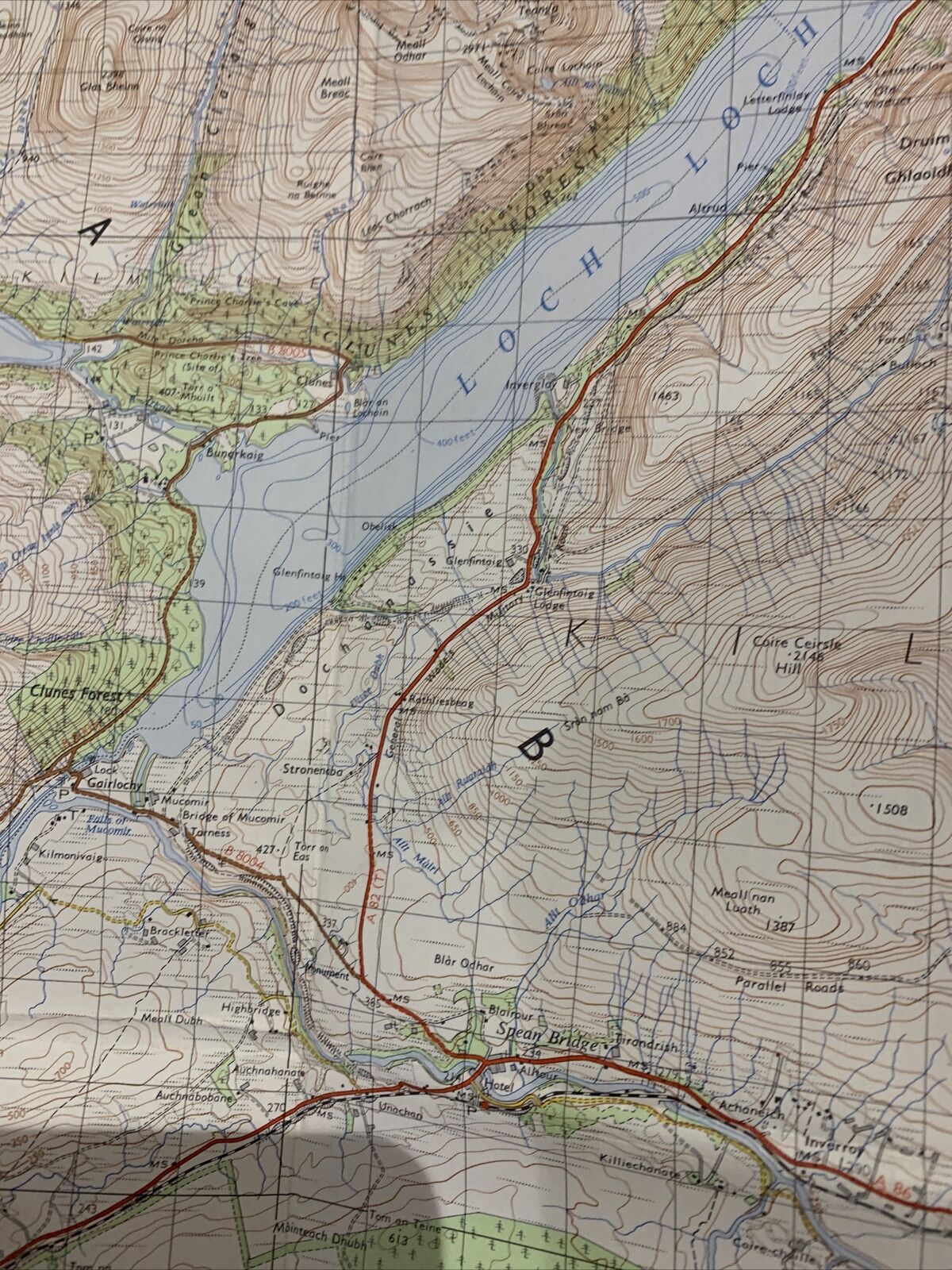 Fort Augustus Cloth Ordnance Survey 7th Series One Inch Map 1961 No 36