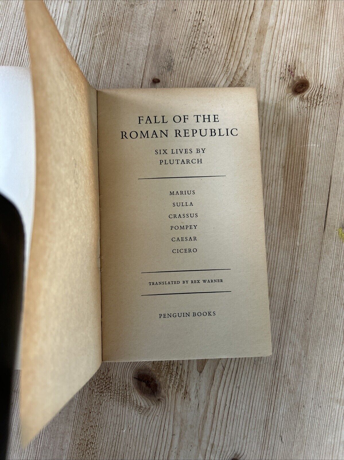 FALL OF THE ROMAN REPUBLIC Six Lives Plutarch - Penguin Classics L84 1958