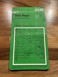 BERE REGIS Ordnance Survey Second Series 1:25,000 Map SY89/99 1972