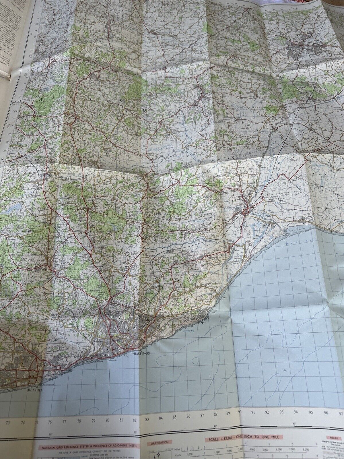 HASTINGS No 184 1969Ordnance Survey One Inch Map Bexhill Dungeness