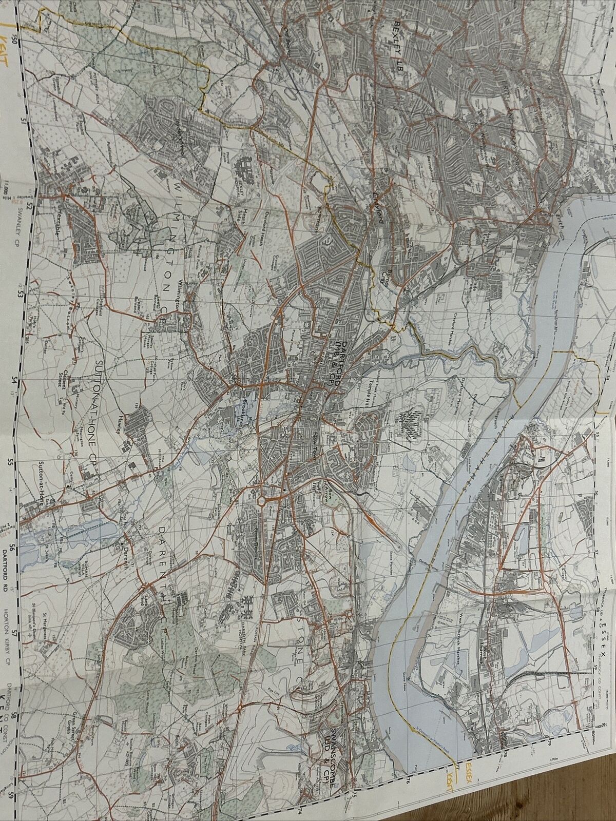 BEXLEY Ordnance Survey Second Series 1:25,000 Map TQ47/57 Greenwich 1971 Marked