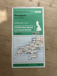 PERRANPORTH  Pathfinder Ordnance Survey SW75 1:25,000 1977 Crantock Goonhavern
