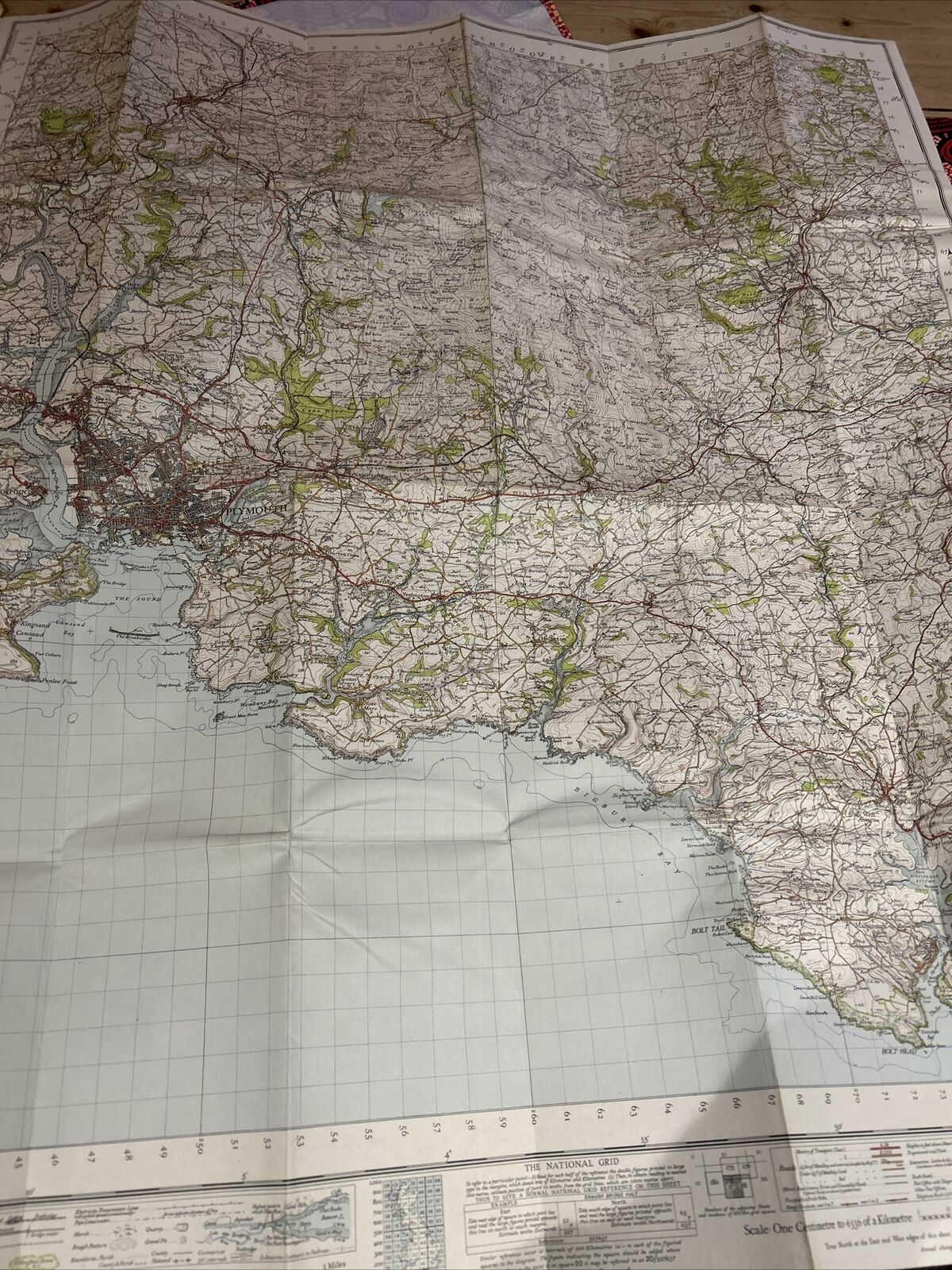 PLYMOUTH Ordnance Survey CLOTH Map 1946 Sixth Series Sheet 187 Tavistock Halwell