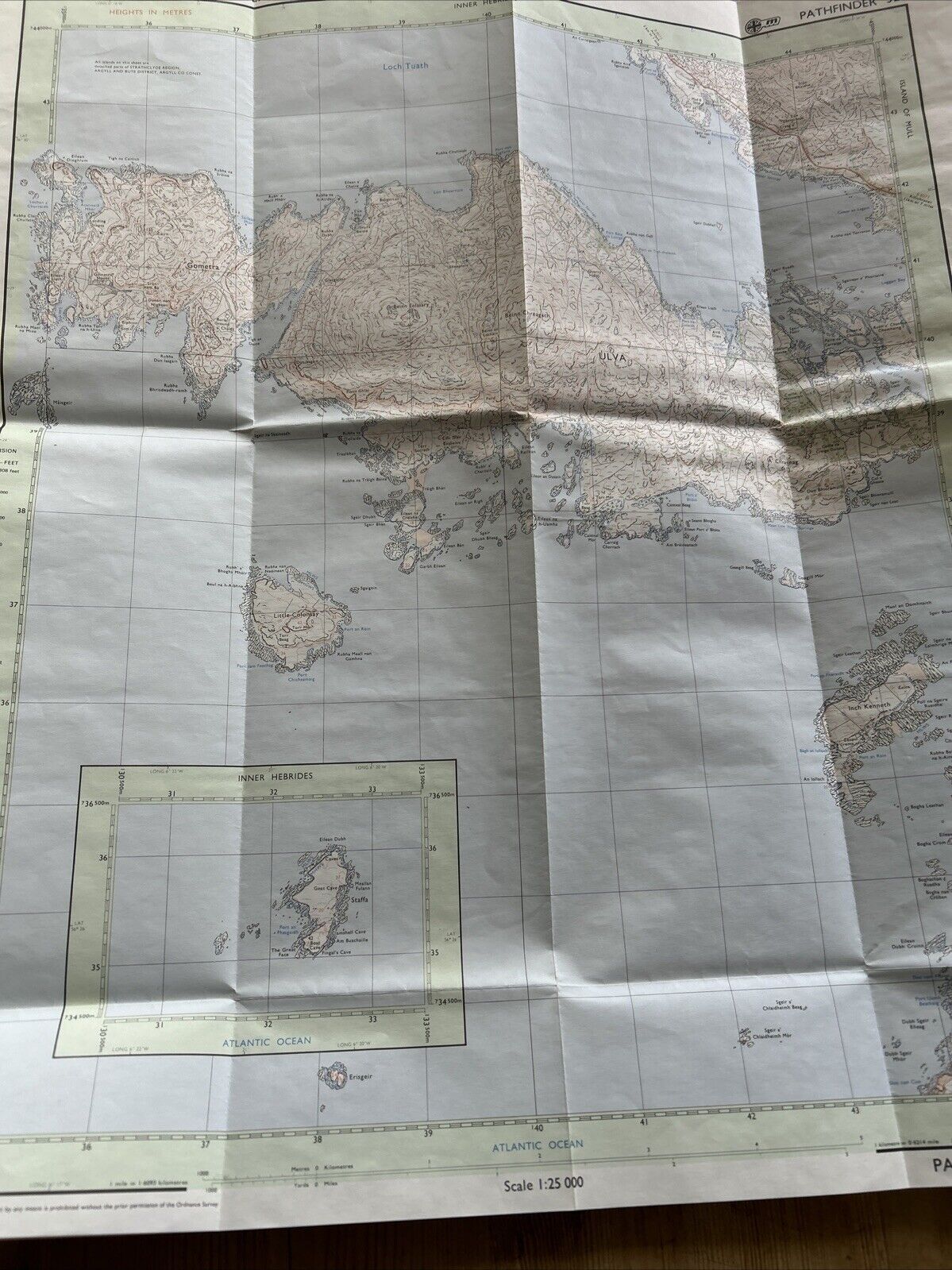 ULVA Ordnance Survey Map Pathfinder 328 1978 Staffa Little Colonsay