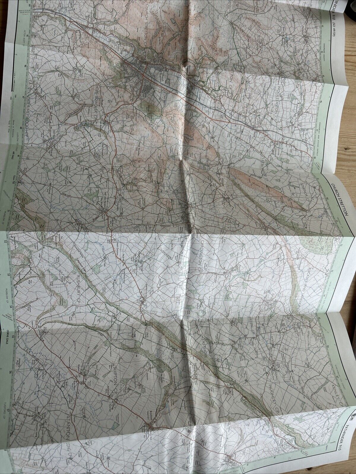 CHURCH STRETTON Ordnance Survey Map Pathfinder 910 1990 Shipton Betchcott