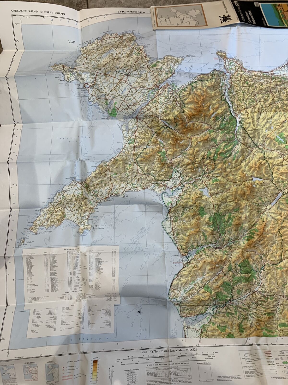 SNOWDONIA NATIONAL PARK Half Inch ORDNANCE SURVEY TOURIST MAP 1966 Badmouth Bala