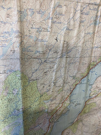 LOCH AWE Ordnance Survey Cloth Map 1956 Seventh Series