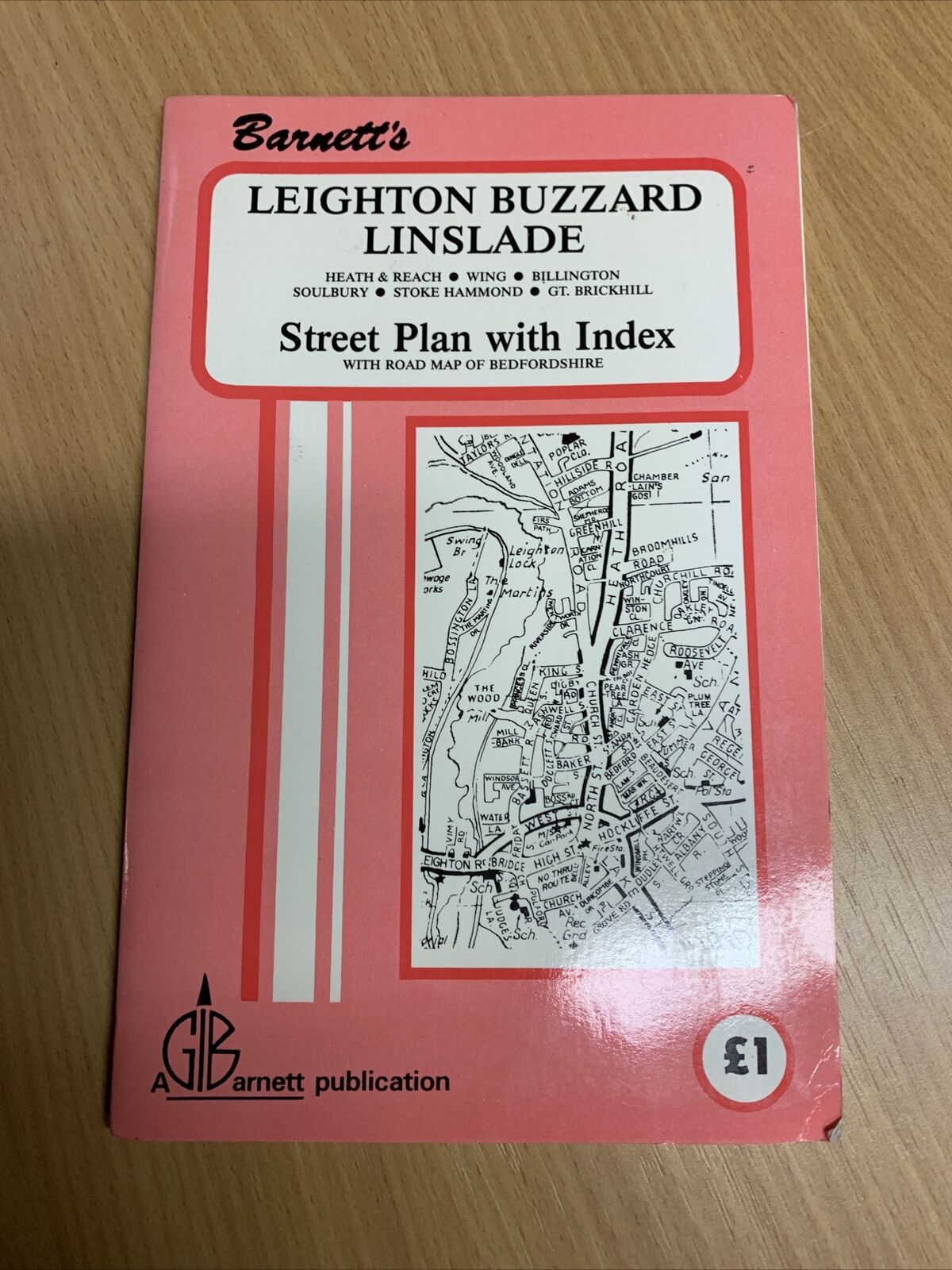 LEIGHTON BUZZARD Linslade - Barnetts Map Street Plan Circa 1980