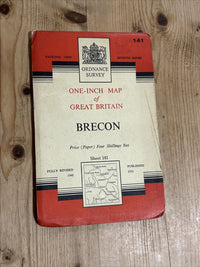 BRECON Ordnance Survey Paper Map 1952 Seventh Series Sheet 141 Brynmawr