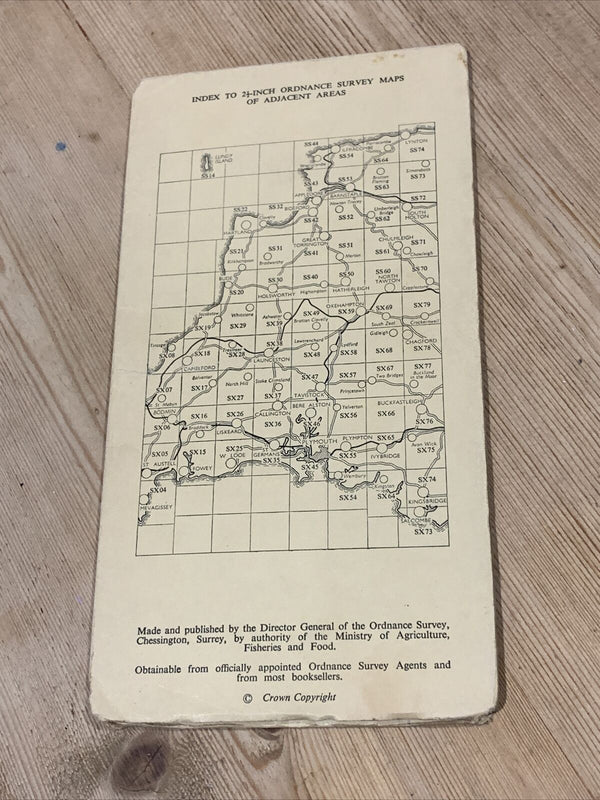 DARTMOOR TOR DEAN MOOR - Ordnance Survey Sheet SX66 1:25000 1959 Devon