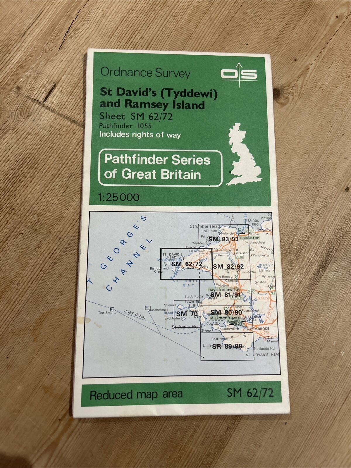ST DAVIDS TYDDEWI & RAMSEY ISLAND Pathfinder Ordnance Survey SM62/72 25000 1982