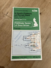 ST DAVIDS TYDDEWI & RAMSEY ISLAND Pathfinder Ordnance Survey SM62/72 25000 1982