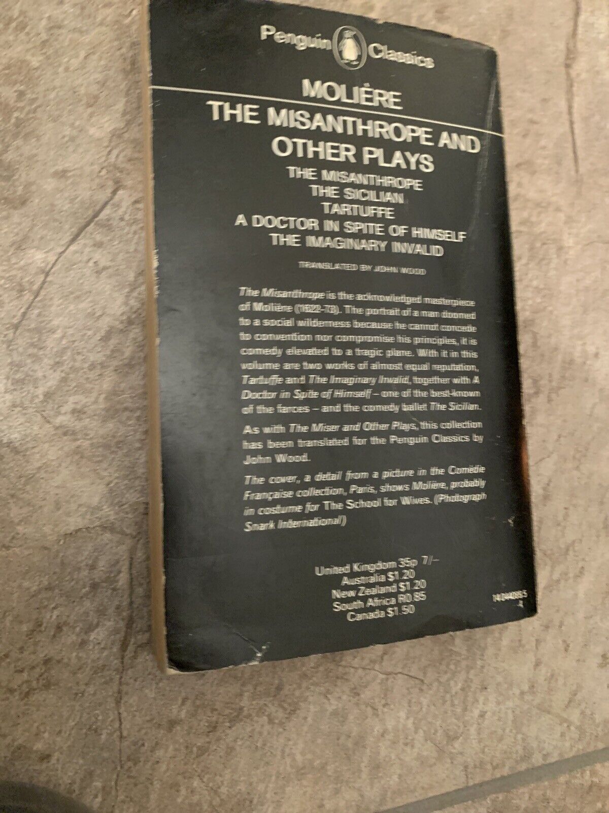 Moliere: The Misanthrope and Other Plays (Penguin Classics, 1970) Paperback Book