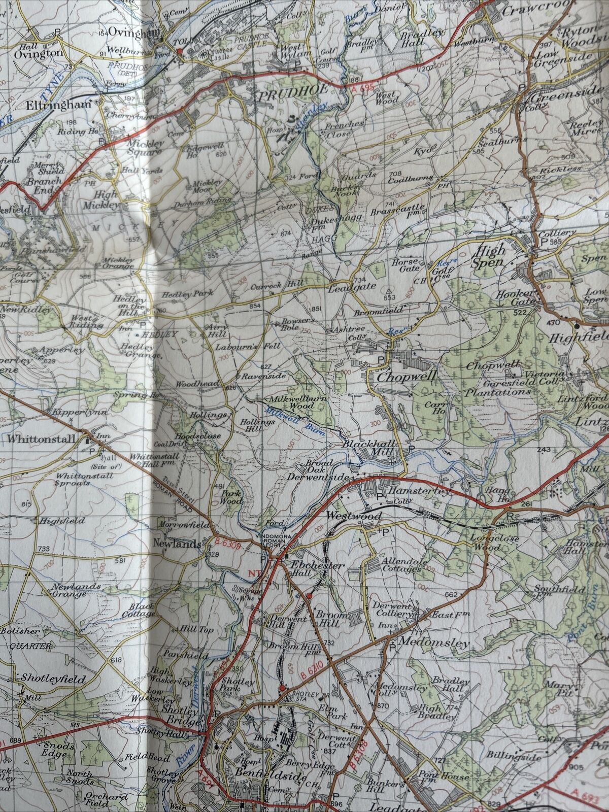 NEWCASTLE UPON TYNE Ordnance Survey Seventh Series Paper One inch 1953 Sheet 78