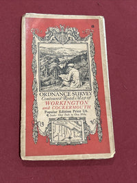 WORKINGTON & COCKERMOUTH Ordnance Survey Cloth One In Map 1925 Sheet 8 Markings