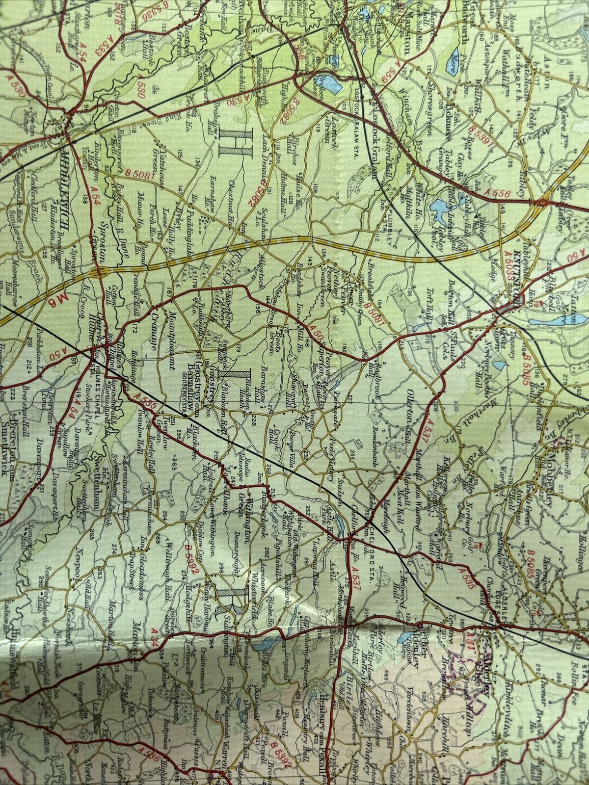 MERSEYSIDE Bartholomew CLOTH Half Inch Map 1962 No 28 Chester Wirral Manchester